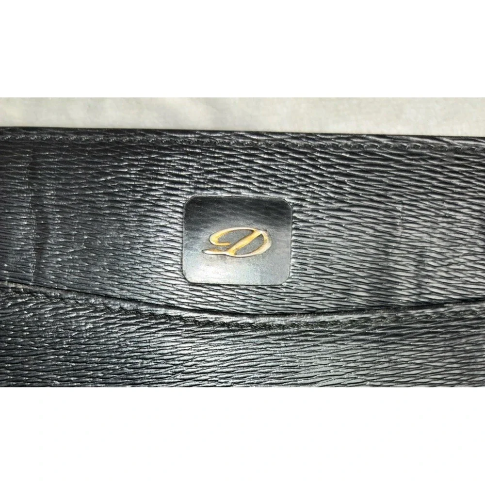 Vtg S.T. Dupont Paris Pouch Men's Black Textured Leather Carry All Bag *no strap